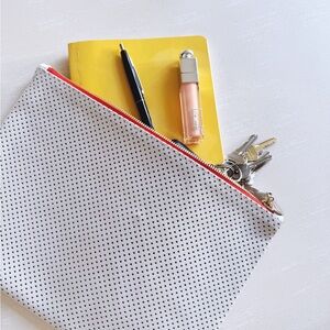 Clare V perforated white leather clutch, LIKE NEW!